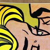 Impression lithographique pop art de roy lichtenstein "kiss v 1964"