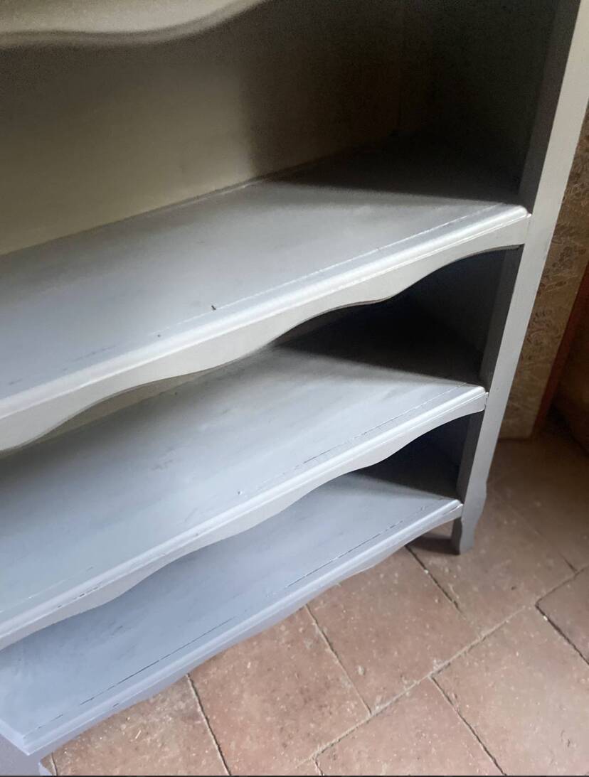 Bibus beech bookcase renovated in gray