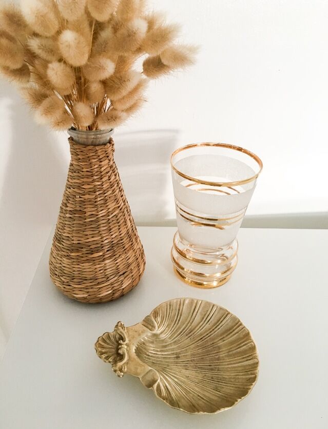 St. James shell ashtray in golden brass