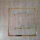 Square coffee table, lucite, brass and glass, Hollywood Regency