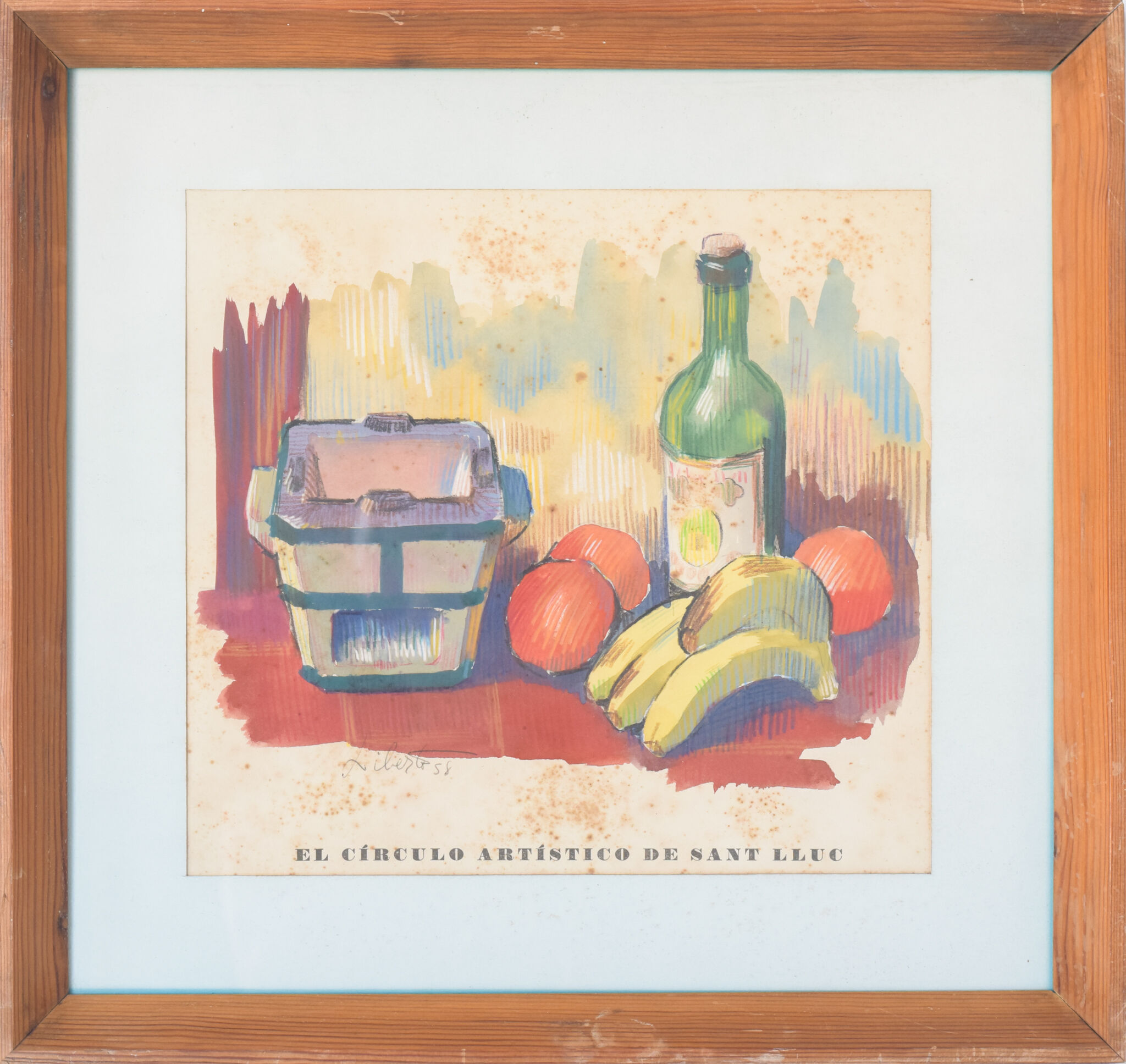 'el círculo artístico de sant lluc' - still life lithograph