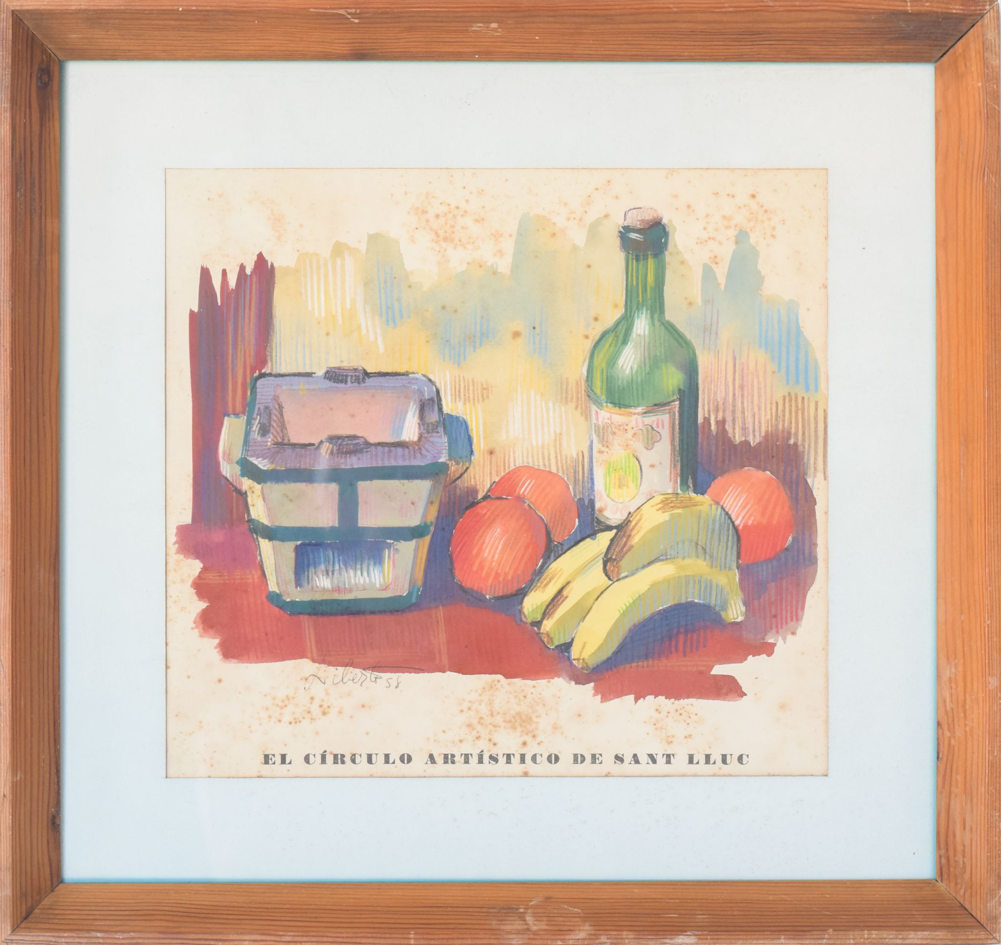 Lithographie de nature morte 'el círculo artístico de sant lluc'