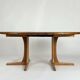 Vintage round teak dining table solid wood danish design 70s