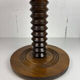 Brutalist Wood Turned Wine Press Side Table, Charles Dudouyt style, 1950s