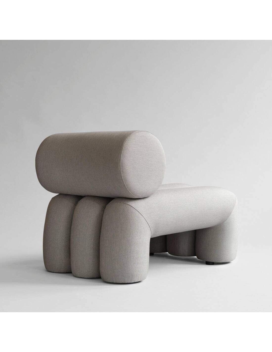 Pair of contemporary armchairs - taupe color - sun-resistant fabric