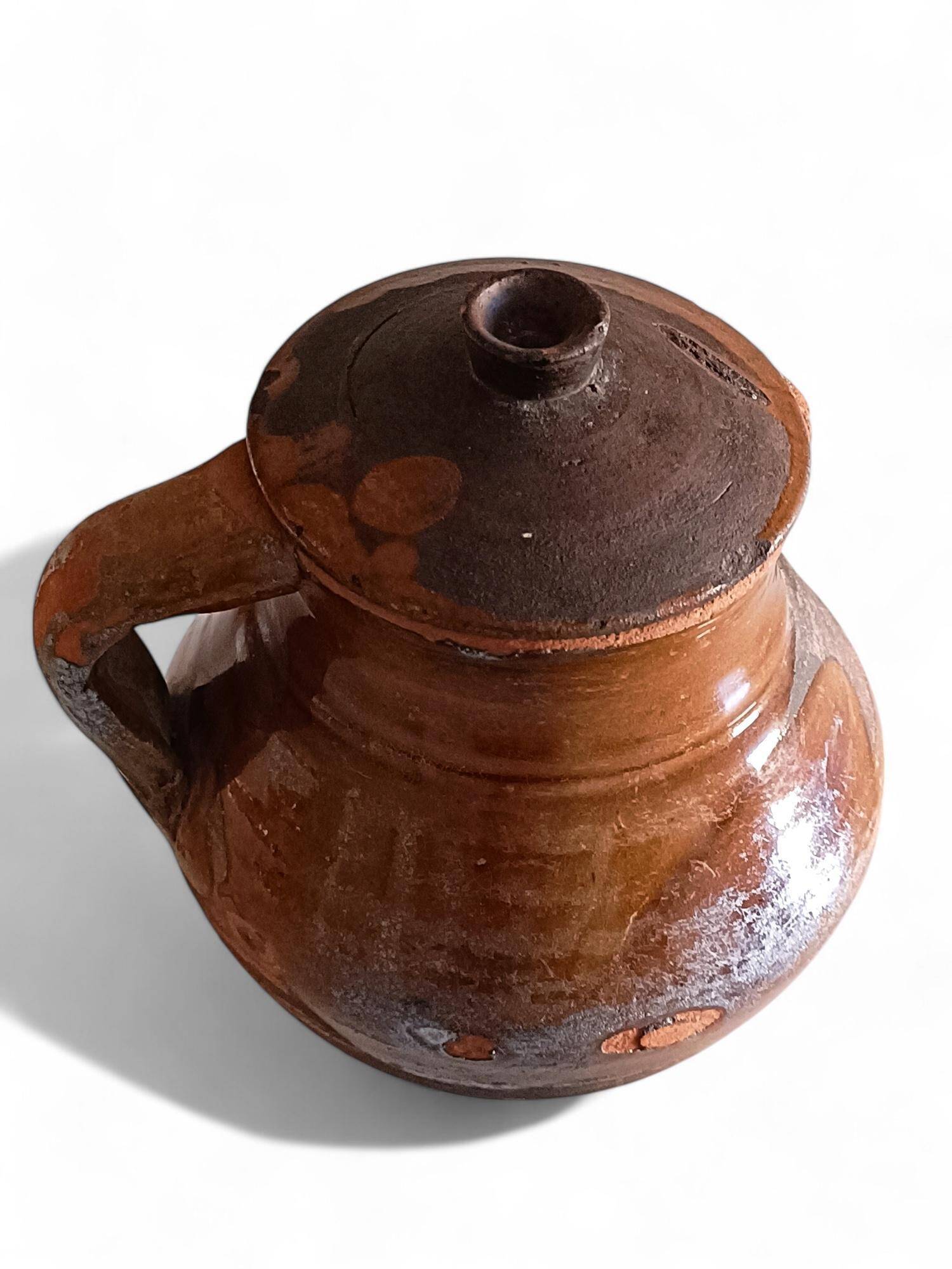 Rustic Terracotta Cooking Olla, Hand-Crafted, Spanish, 19th Century