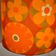 Lampshade Corollas orange H30 D30 - vintage fabric
