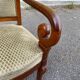 Louis Philippe regency office chair in solid wood and beige velvet