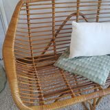 2 seater rattan bench