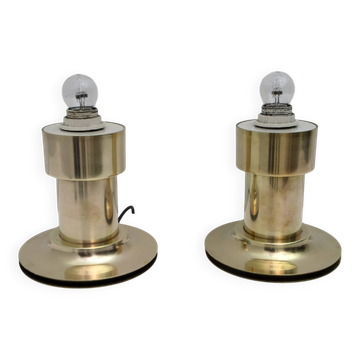 Paire de lampes de table italiennes en laiton, années 1960