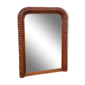 Miroir rotin cintré années 70