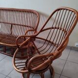 Set of 2 rattan armchairs