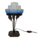 French Art Deco Lamp with Blue Shade, 1920/30s