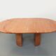 Vintage oval dining table in pink marble from the 70s 80s.