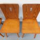 Set of 4 vintage brutalist wooden chairs from the 60s