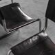 Set of 4 chairs in black leather 70s vintage