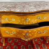 Chest of drawers Frying pan with floral decoration Louis XV style