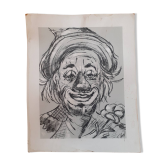 Reproduction d'un dessin au fusin de clown