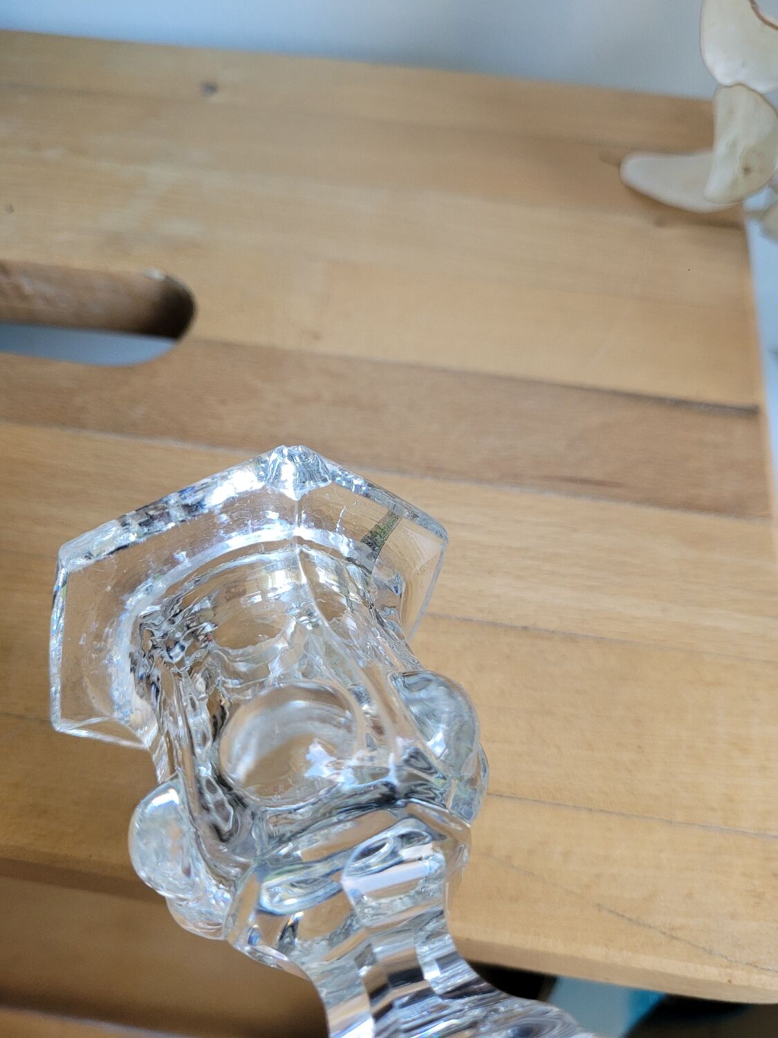 Molded glass candle holder