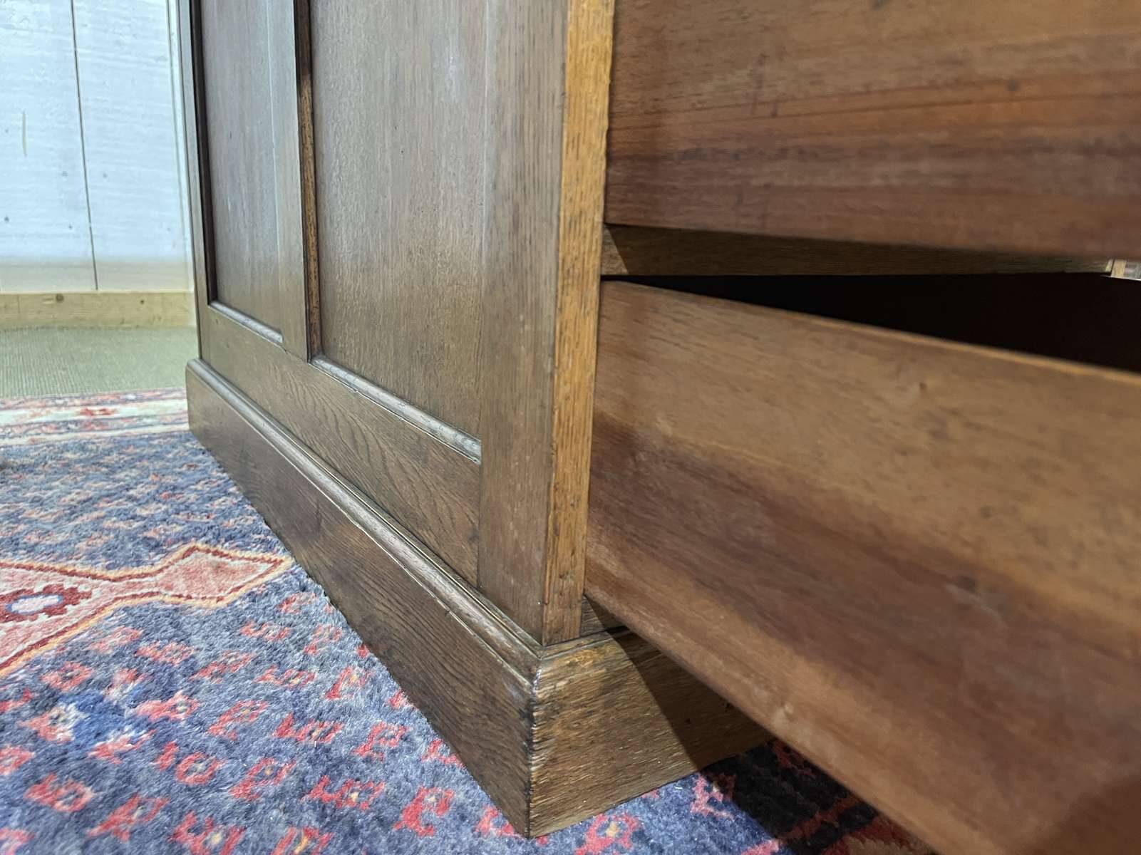 Early 20th century English flat desk in oak