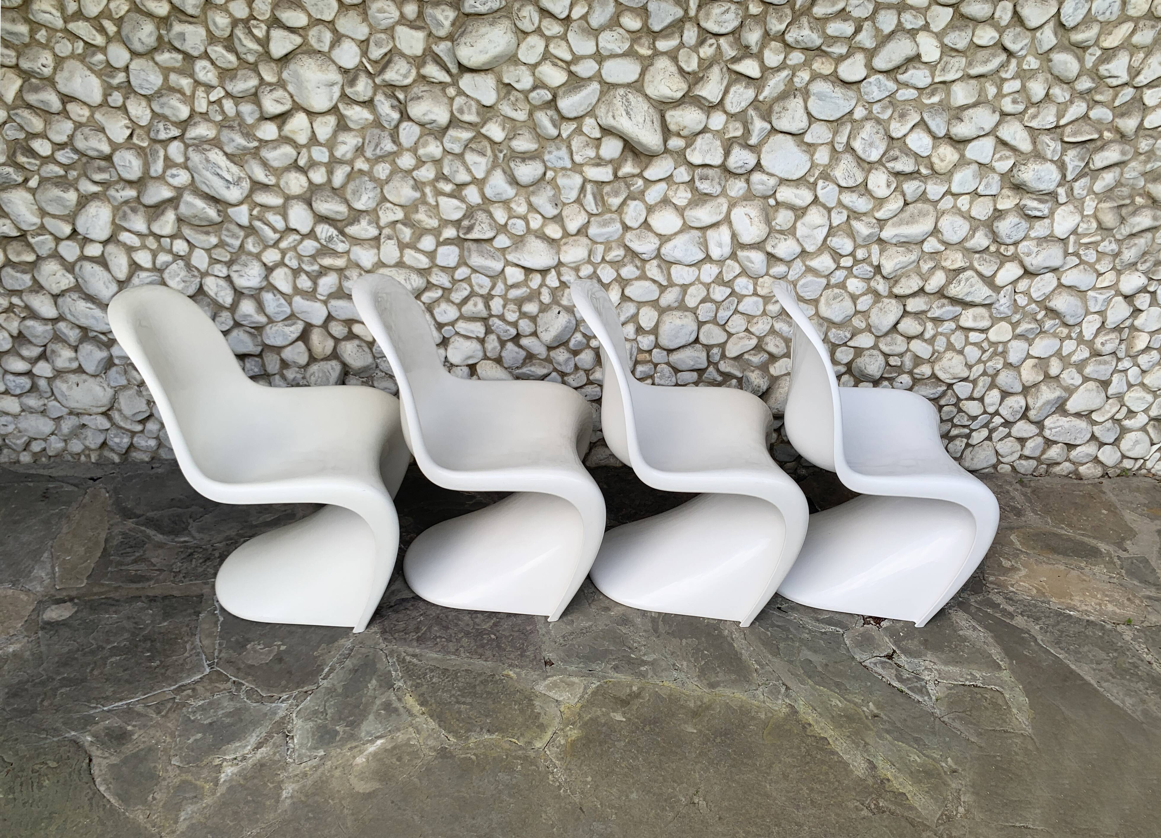 S chairs by Verner Panton for Herman Miller Fehlbaum Production, series of 4