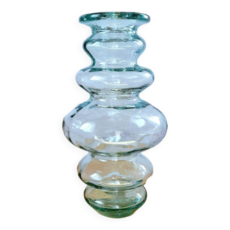 Large vintage glass vase 70s