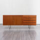 Sideboard 60 years, teak, metal legs, doors striated