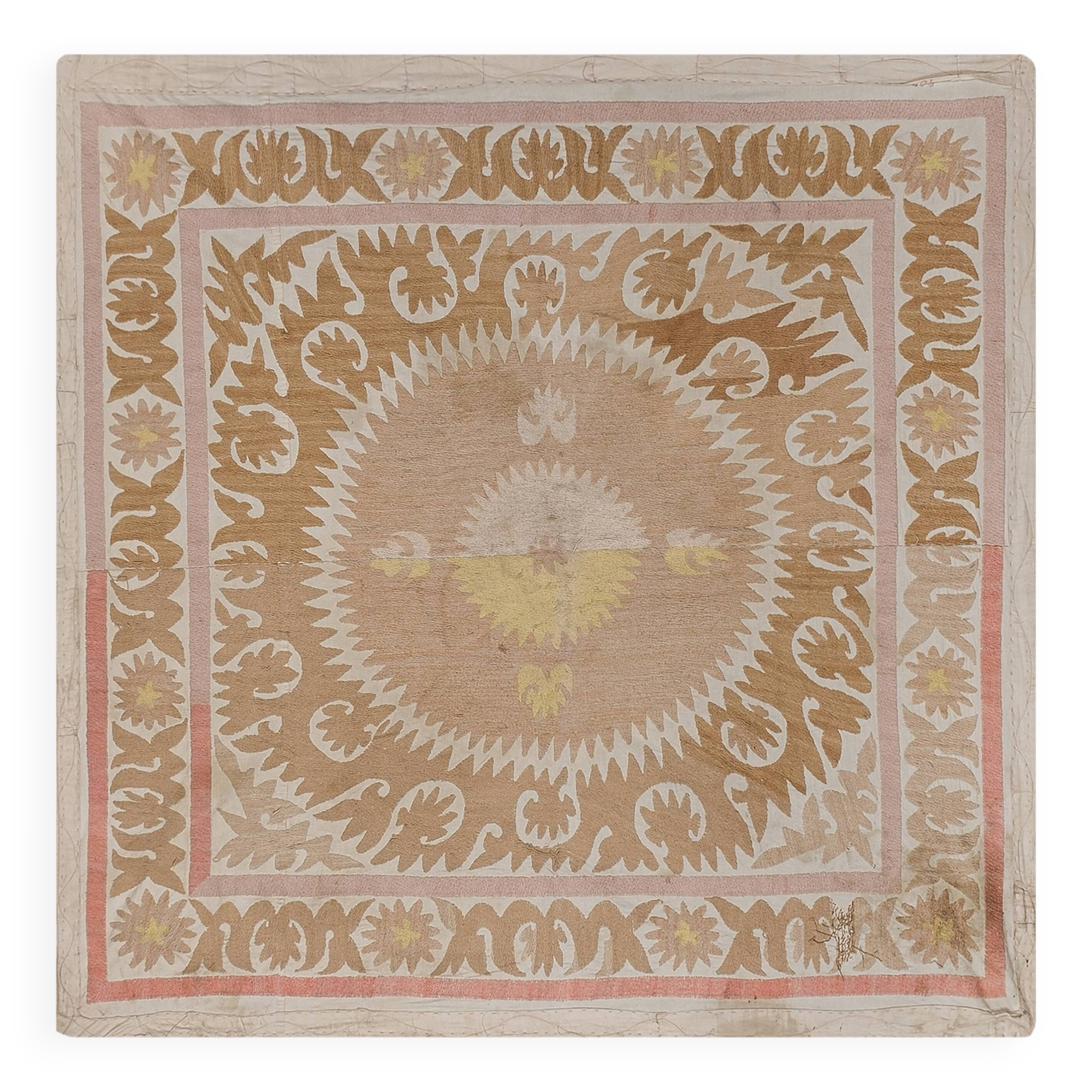Tapis noué à la main, tapis turc vintage 124x124 cm