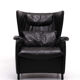 De Sede DS 23 Lounge Wing Chair and Ottoman, 1980s