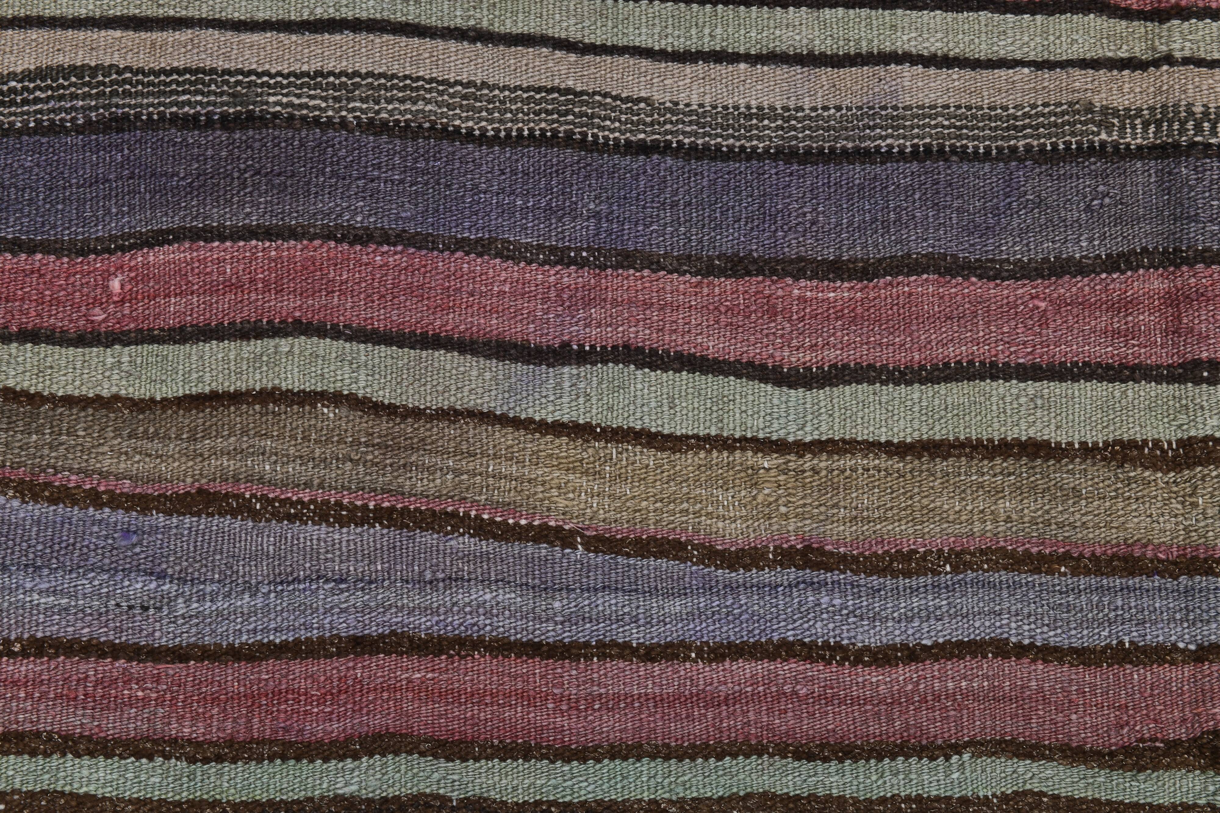 Blue & Green Striped Kilim Rug 146x288Cm SK 241322