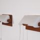 Paire d'appliques vintage scandinave en teck et acrylique