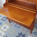 Scandinavian secretary bookcase in solid teak, Denmark, 1960s