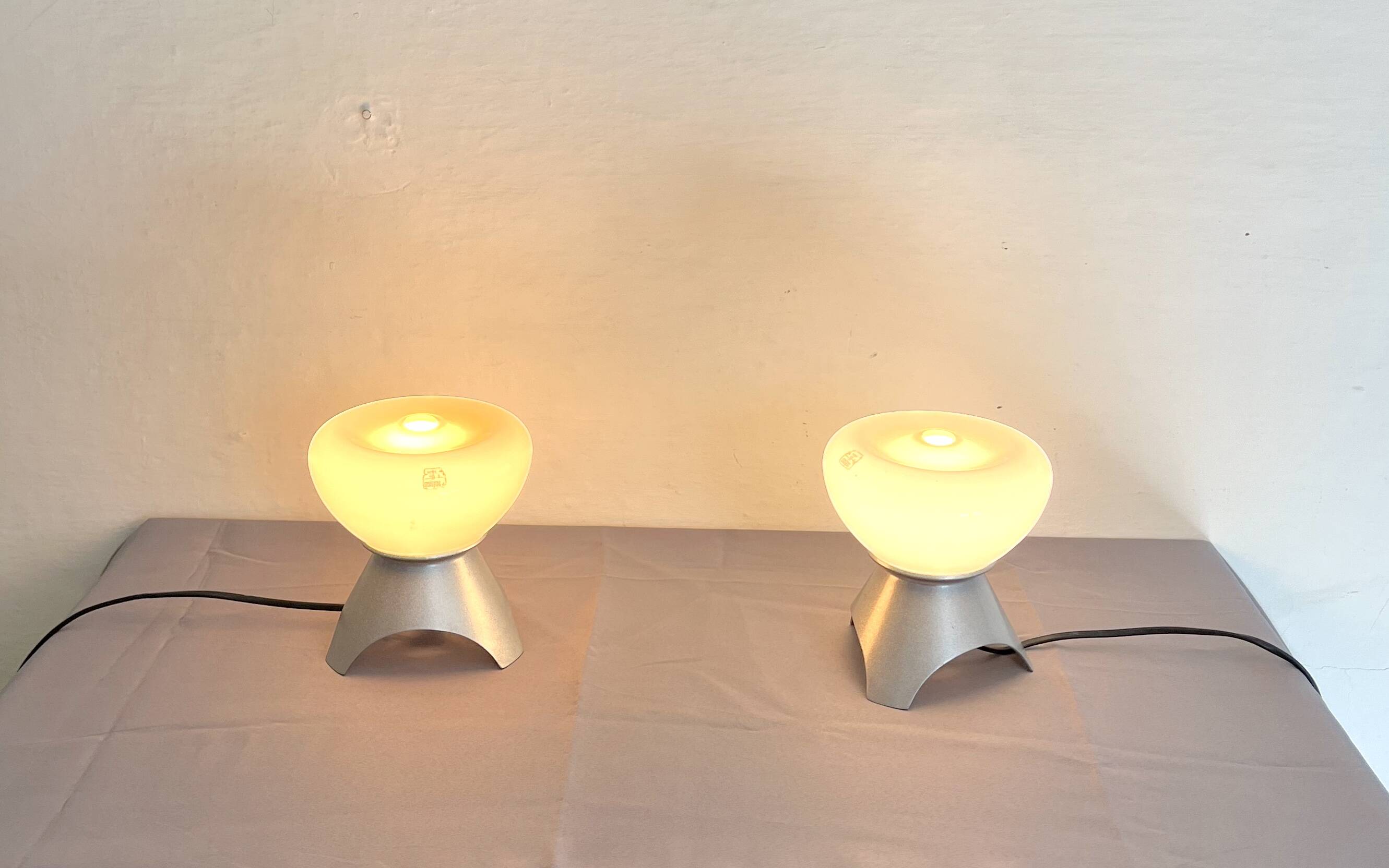 Pair of Murano glass bedside lamps, 1970