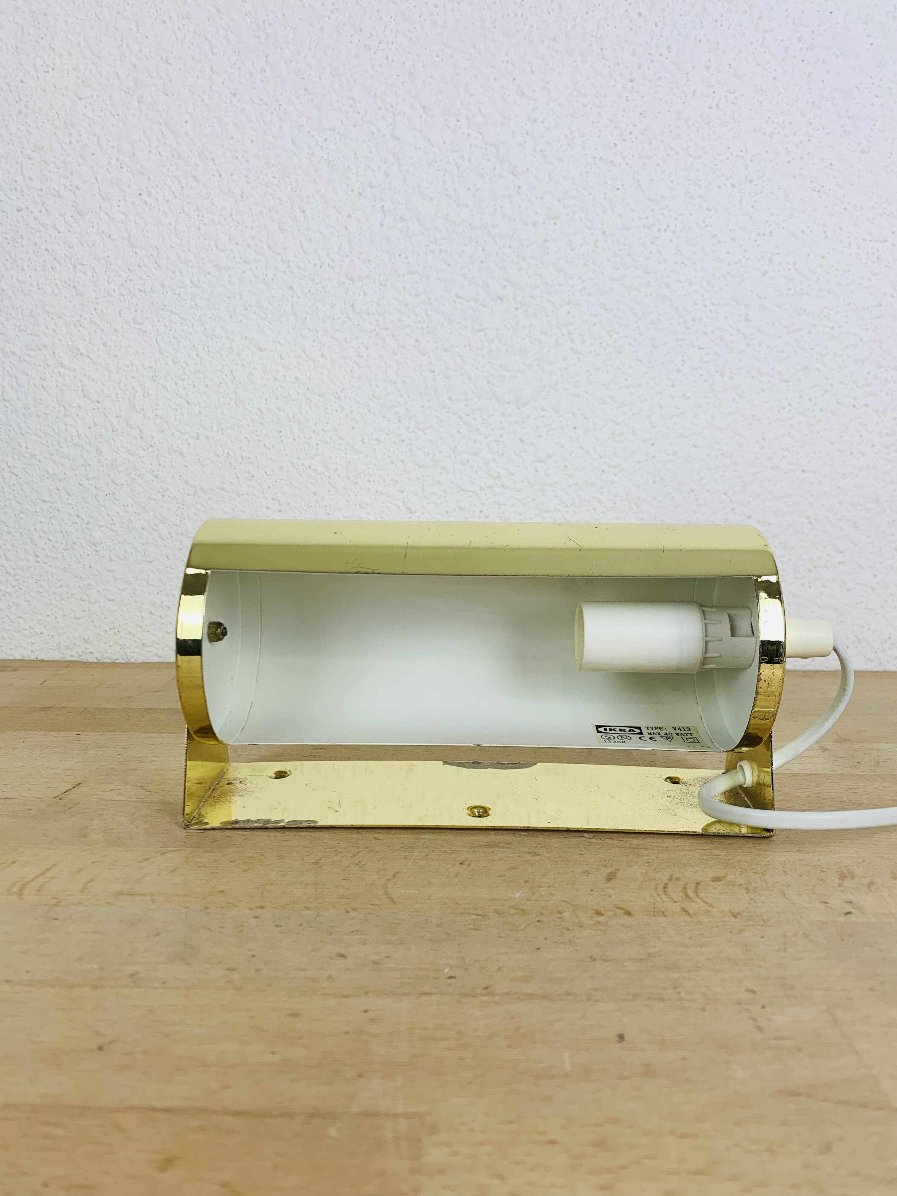 Ikea V413 vintage roller wall lamp, gold metal
