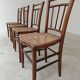 Set of 4 old Thonet style cane bistro chairs from the 1930s
