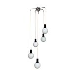 Cascade pendant lamp with 5 white glass balls, 70s