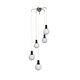 Lampe suspendue Cascade avec 5 boules en verre blanc, années 70