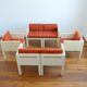 Set armchairs with dinners Restoration cubic shape Modular vintage 1980s