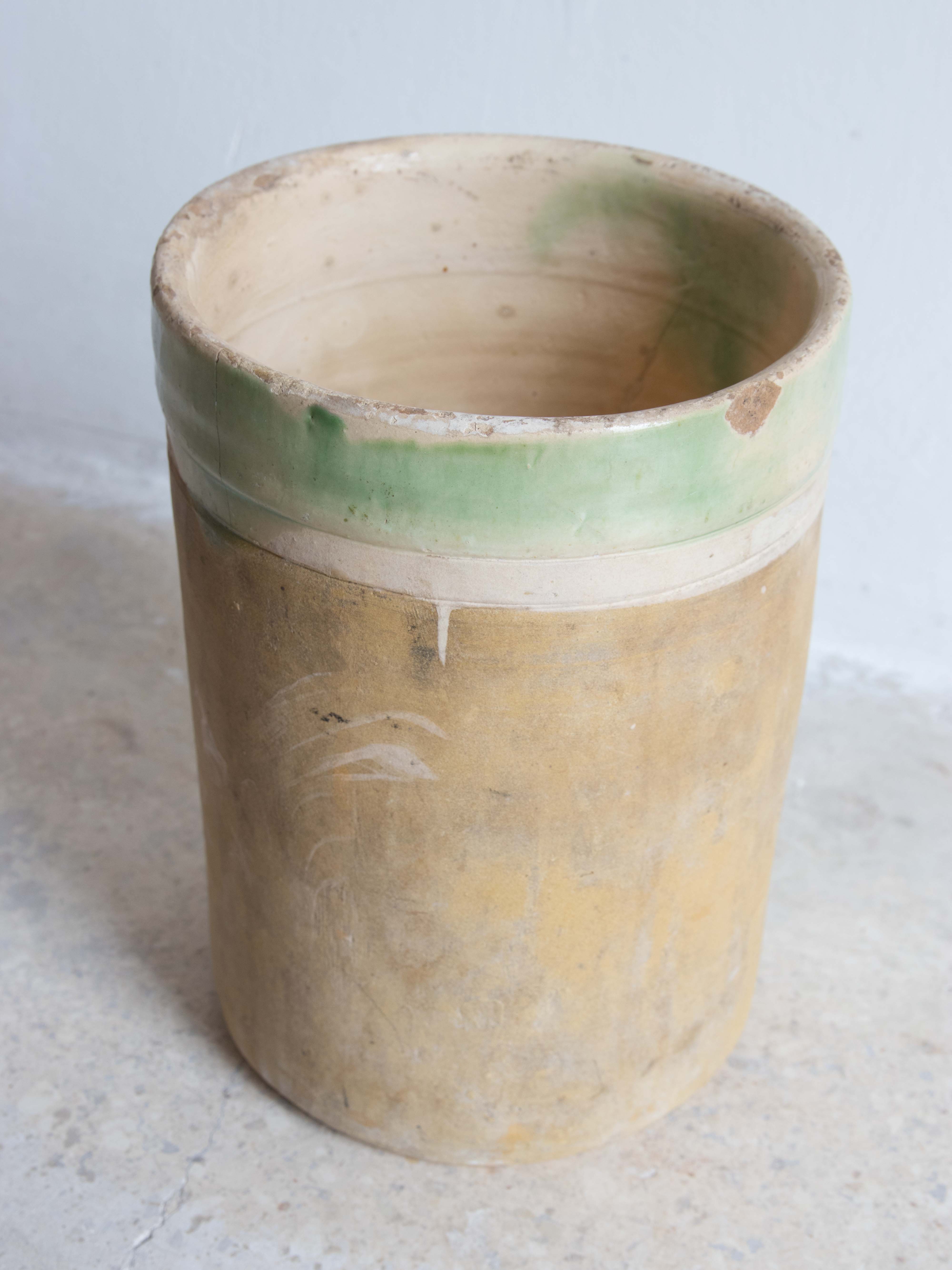 Antique ceramic cylinder vase