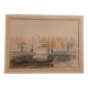 Jean Jacques GRUNENWALD (1911 - 1982) - Watercolor - Barge in Town