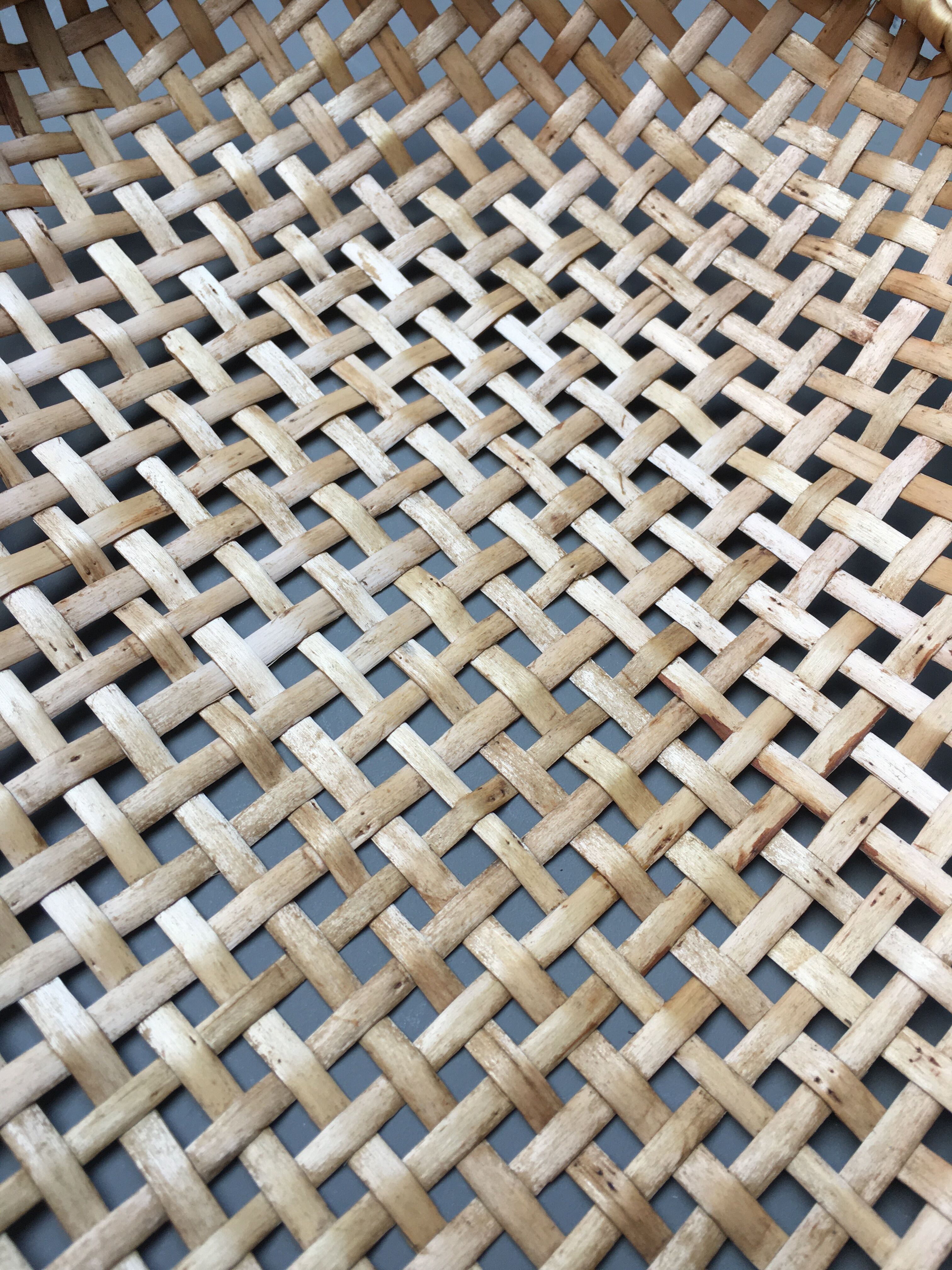 Set of 2 rattan and bamboo baskets