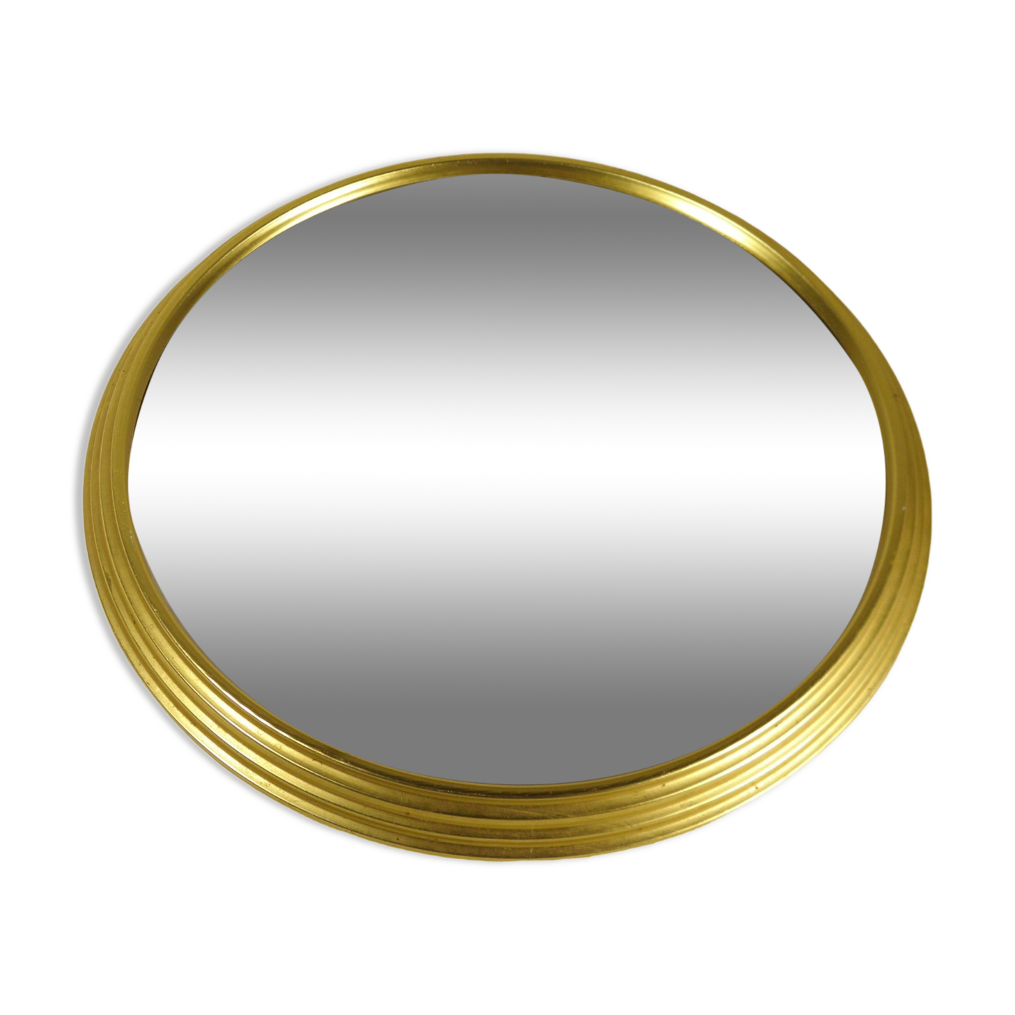 Golden round mirror