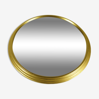 Golden round mirror