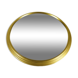 Golden round mirror