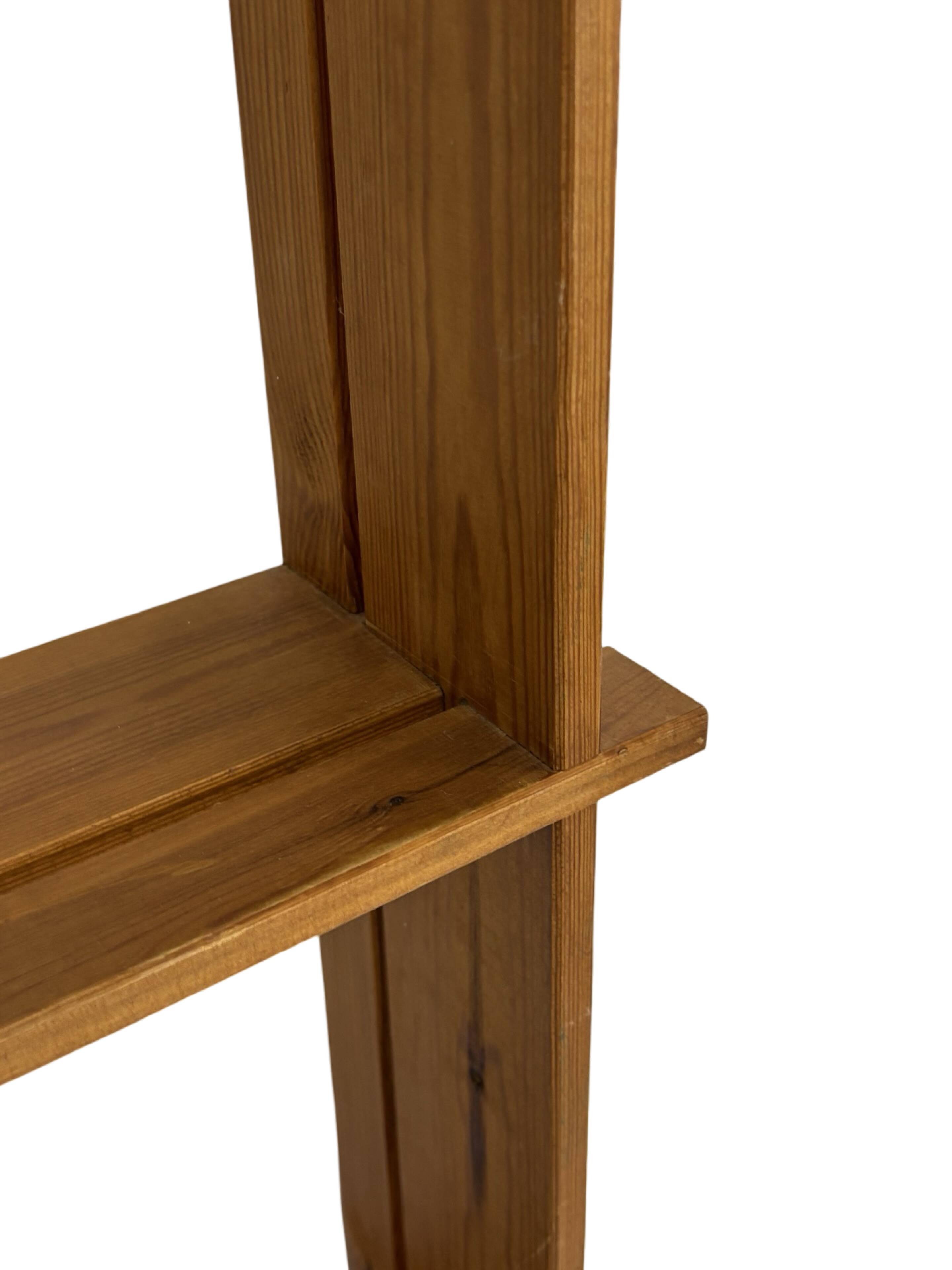 Vintage Wall shelf rack Pine wood 70s design