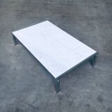 Postmodern Italian Carrara Marble Low Coffee Table, 1970s