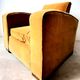 Art Deco arm in mustard coloured velvet 1930/1940