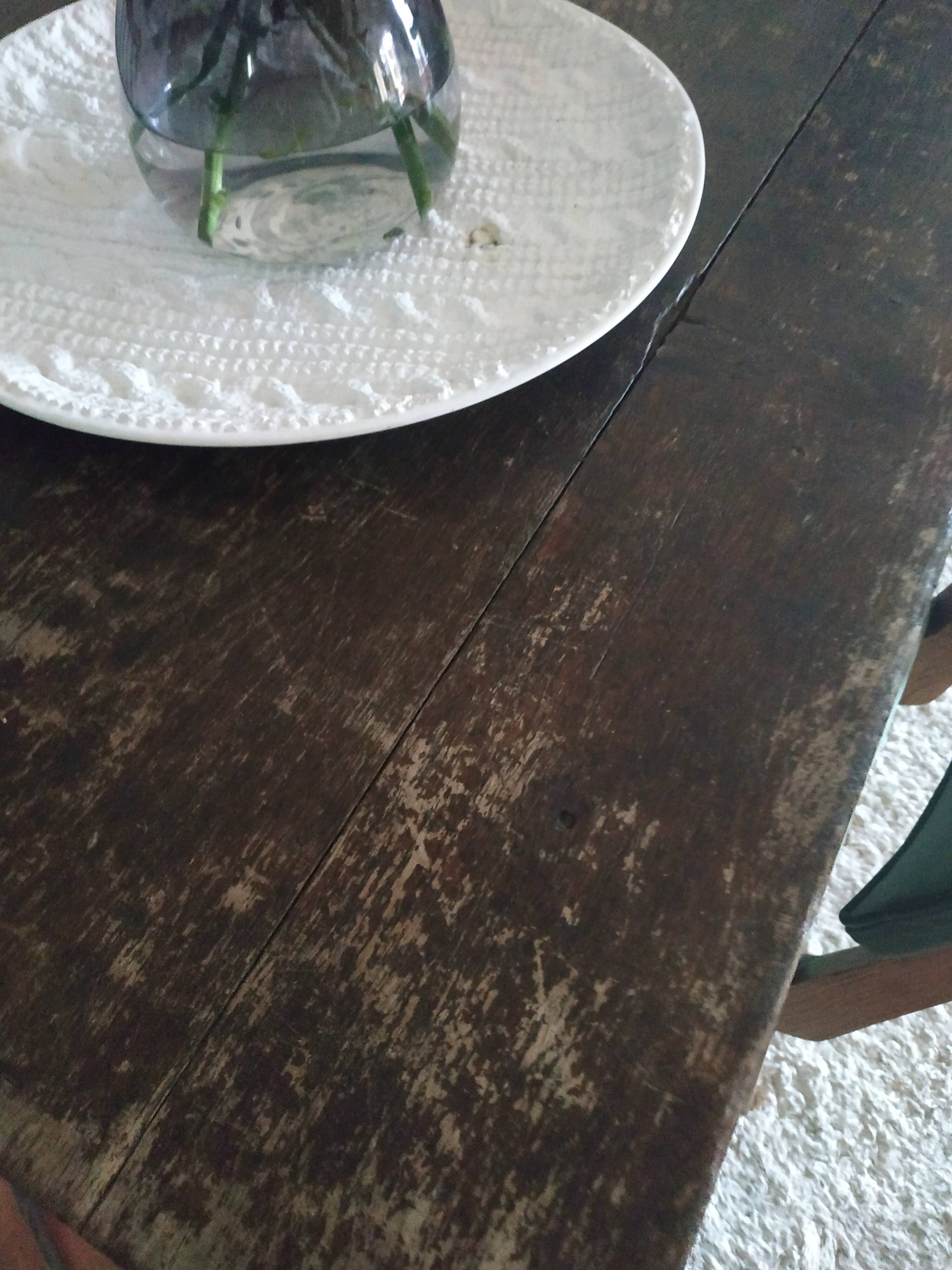 Old solid wood farm table