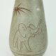 Early 1960s u-keramik mid century ceramic vase model no. 137/30 elephants and palmtrees decor