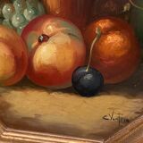 Oil painting on panel Still Life signed C. Ventura